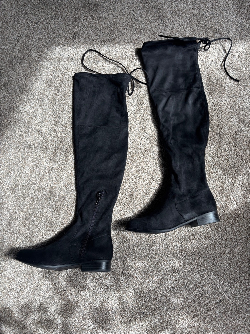 American Eagle Outfitters Black Over-the-Knee Lace-Up Boots
